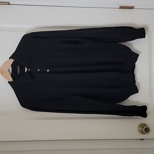 joseph&Iyman Mens Size XL 100% Extra Fine Merino Wool Black Sweater, 1/4 Button